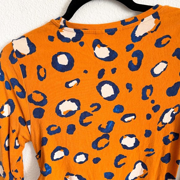 3.1 Phillip Lim for Target Yellow Royal Blue Leopard Print Bodycon Ruched Dress - Picture 5 of 6